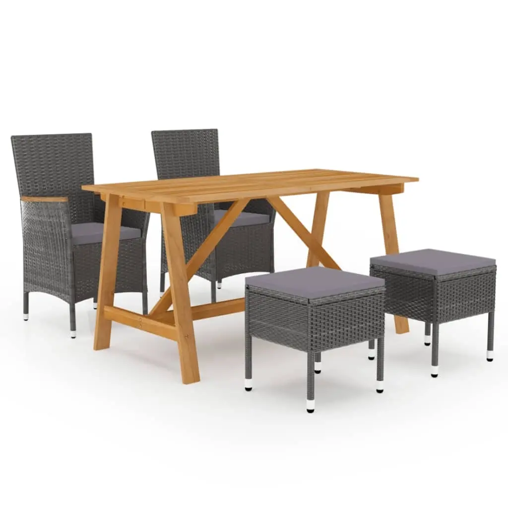5 Piece Garden Dining Set Grey 3068748 - Furniture