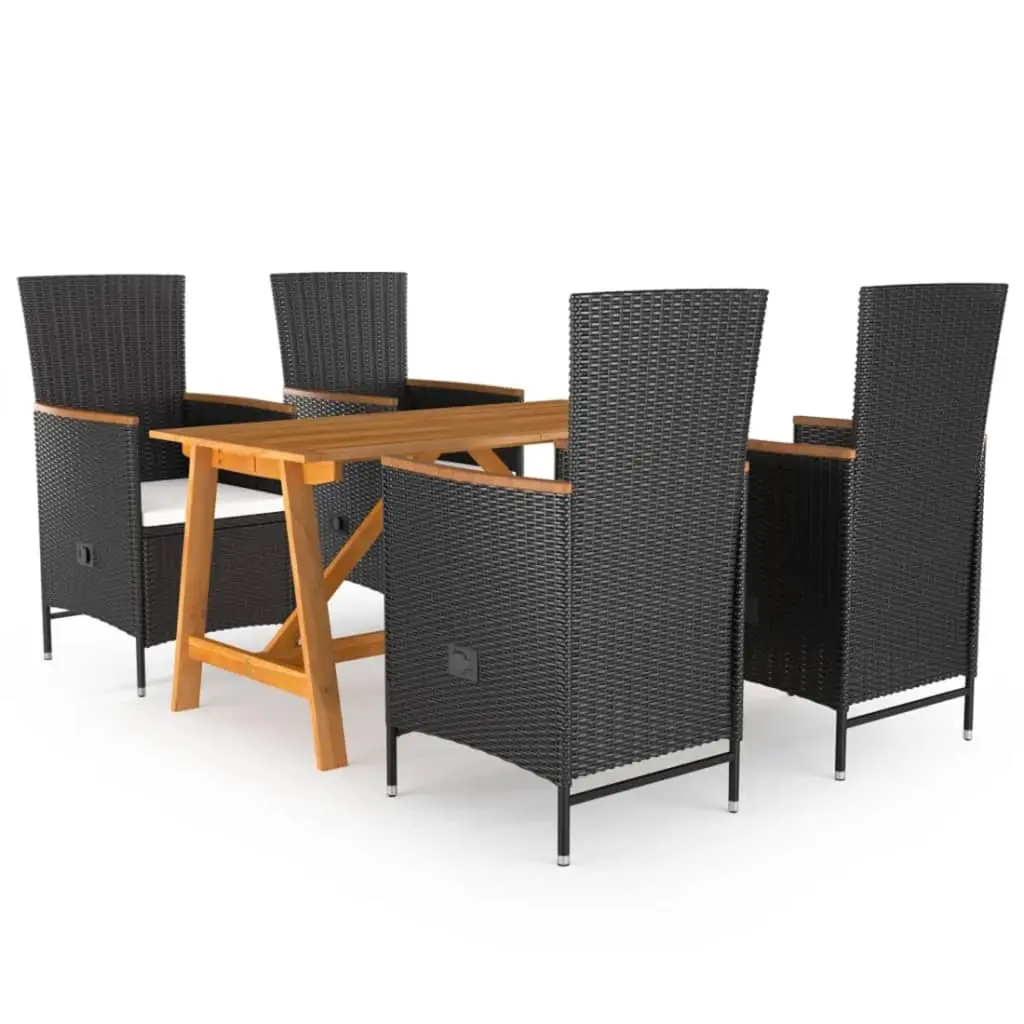 5 Piece Garden Dining Set Black 3068757 - Furniture