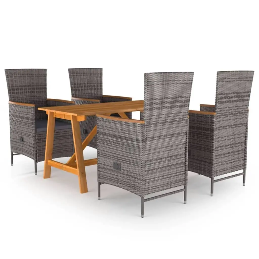 5 Piece Garden Dining Set Grey 3068758 - Furniture