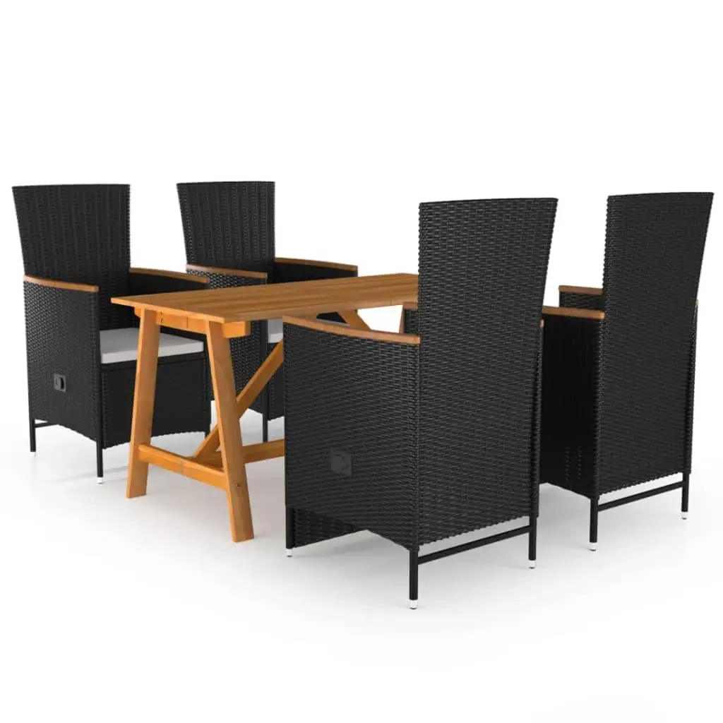 5 Piece Garden Dining Set Black 3068760 - Furniture