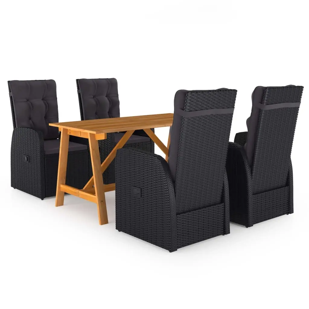 5 Piece Garden Dining Set Black 3068768 - Furniture