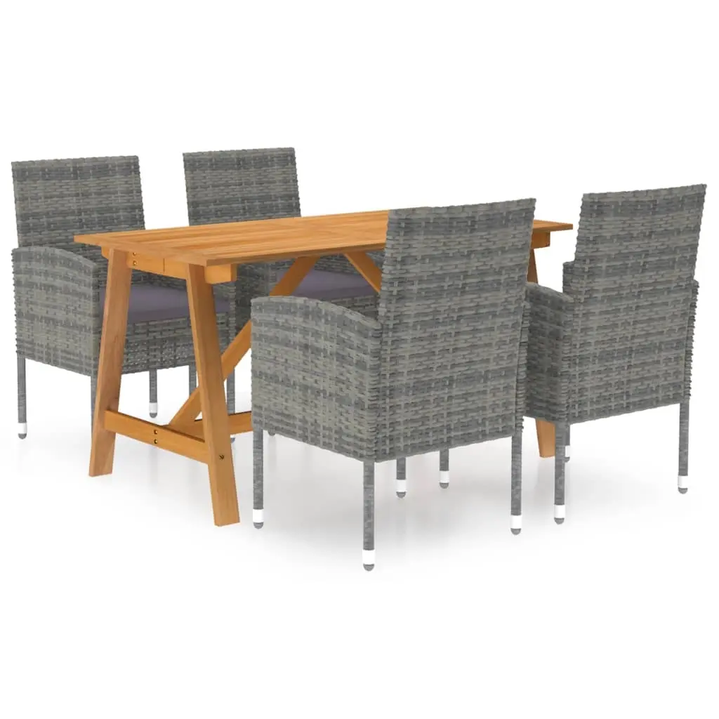 5 Piece Garden Dining Set Grey 3068780 - Furniture
