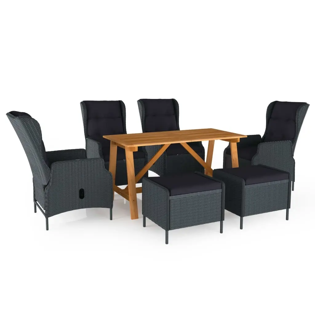 7 Piece Garden Dining Set Dark Grey 3068785 - Furniture