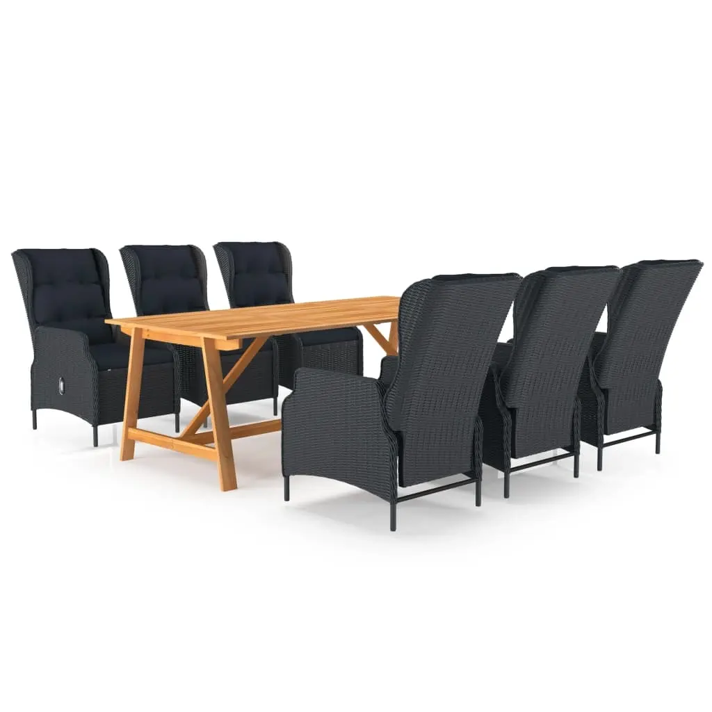 7 Piece Garden Dining Set Dark Grey 3068841 - Furniture