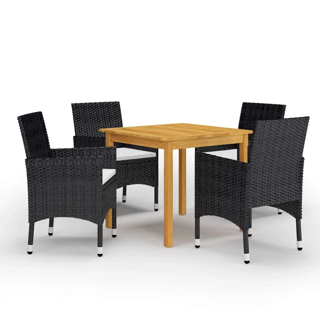 5 Piece Garden Dining Set Black 3067671 - Furniture