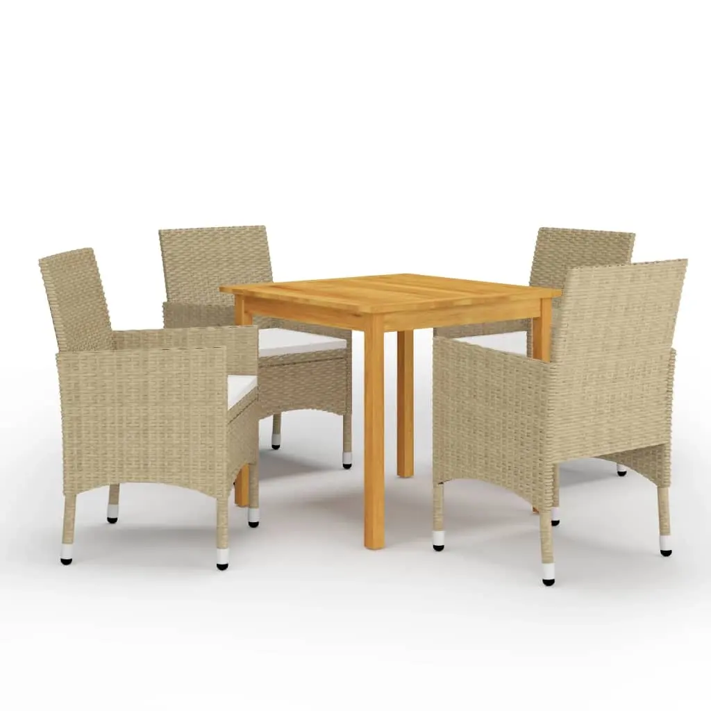 5 Piece Garden Dining Set Beige 3067673 - Furniture
