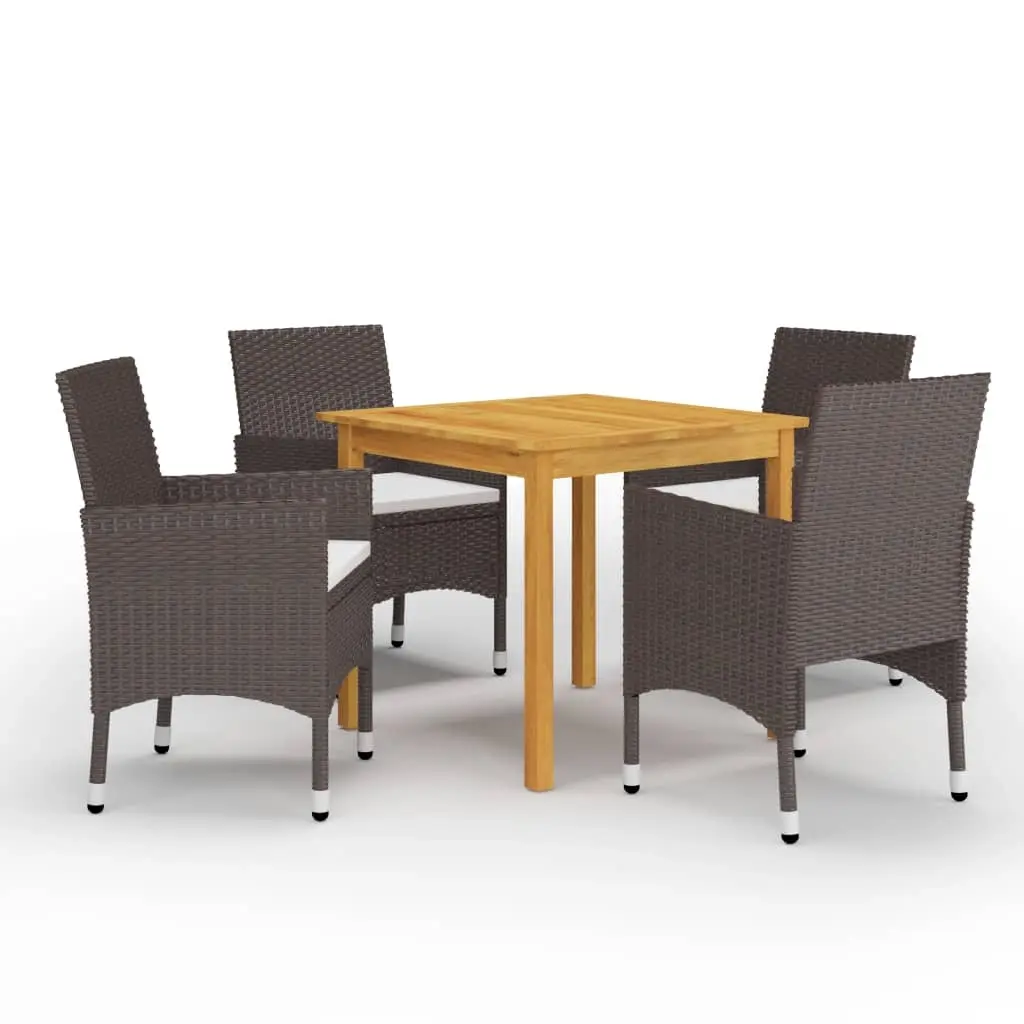 5 Piece Garden Dining Set Brown 3067674 - Furniture