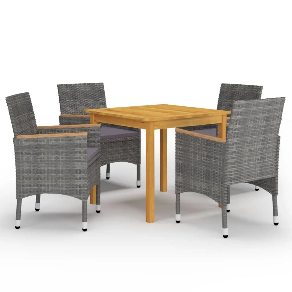 5 Piece Garden Dining Set Grey 3067678 - Furniture