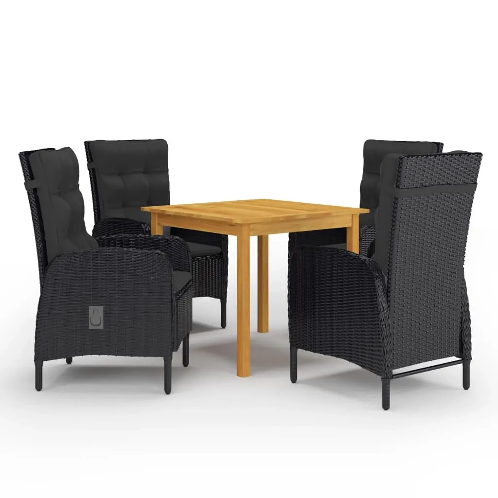 5 Piece Garden Dining Set Black 3067682 - Furniture