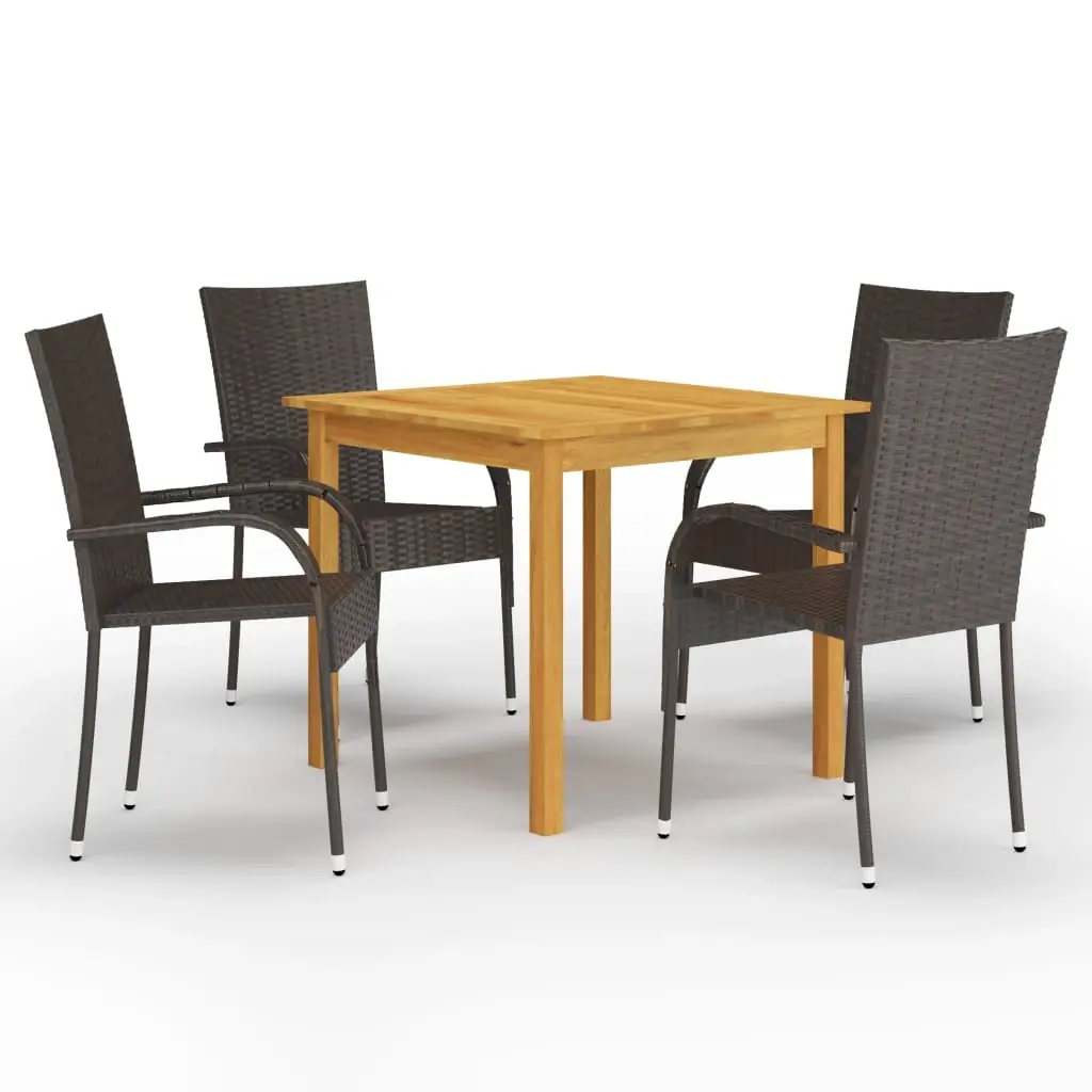 5 Piece Garden Dining Set Brown 3067692 - Furniture