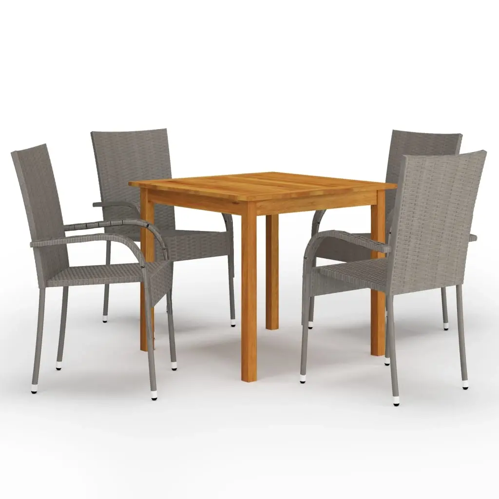 5 Piece Garden Dining Set Grey 3067694 - Furniture