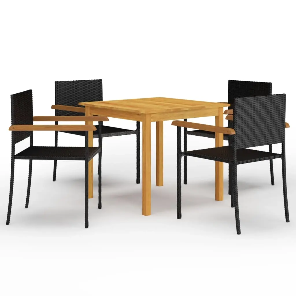 5 Piece Garden Dining Set Black 3067715 - Furniture