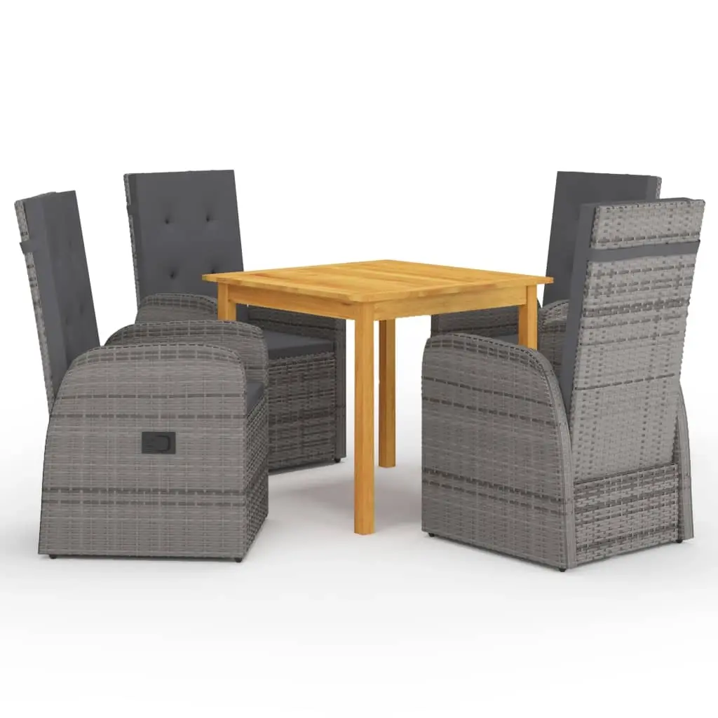 5 Piece Garden Dining Set Grey 3067718 - Furniture