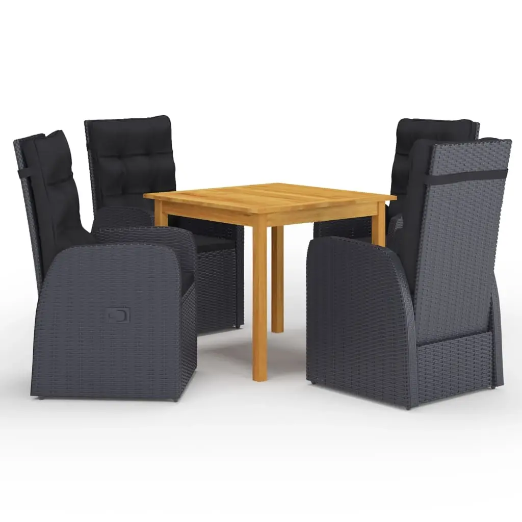 5 Piece Garden Dining Set Black 3067719 - Furniture