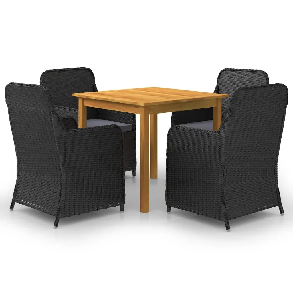 5 Piece Garden Dining Set Black 3067726 - Furniture
