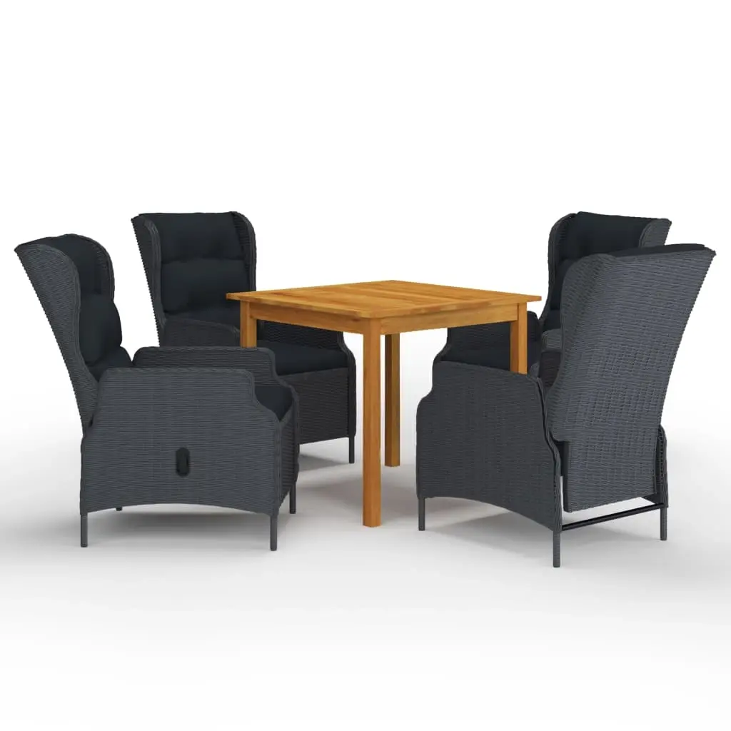 5 Piece Garden Dining Set Dark Grey 3067747 - Furniture