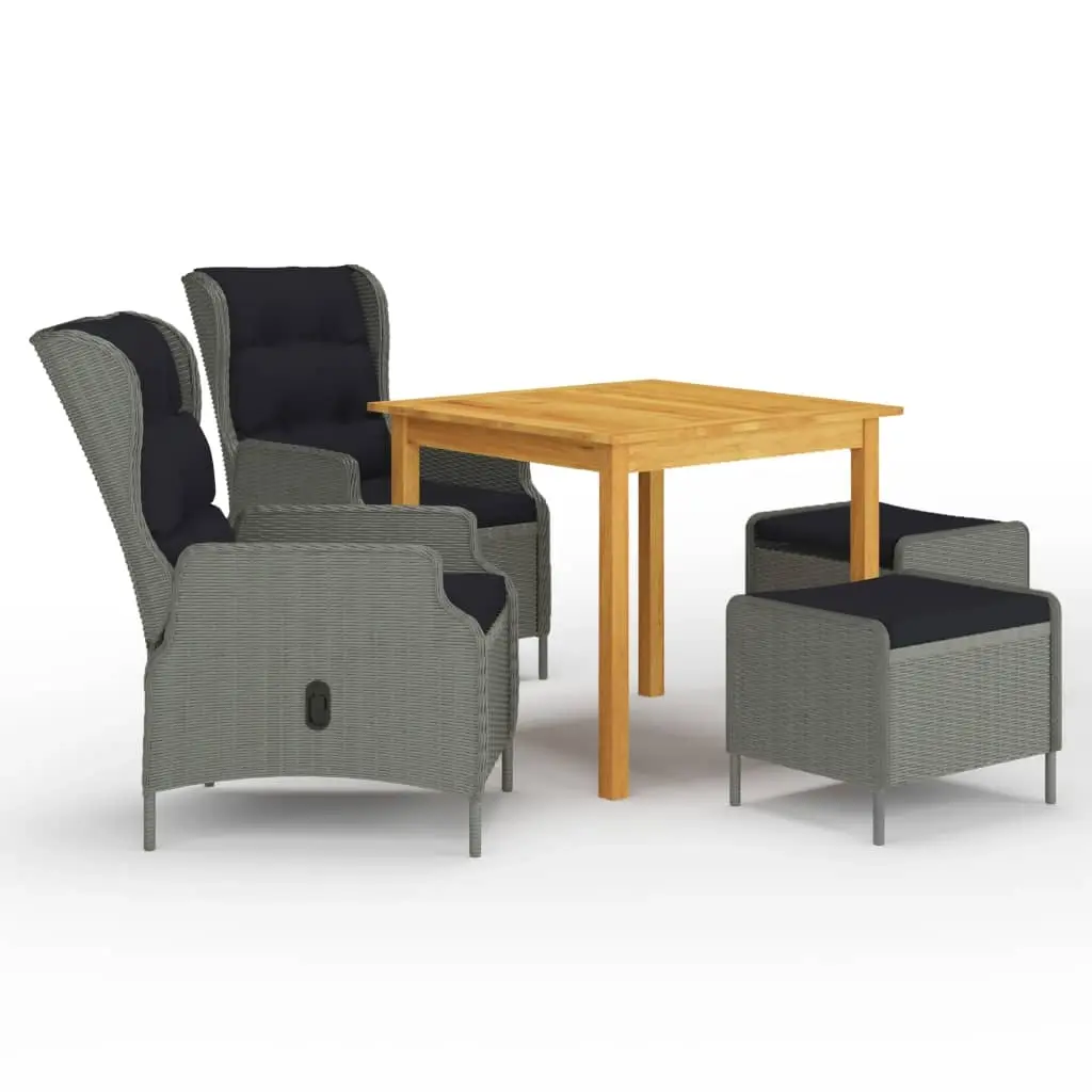5 Piece Garden Dining Set Light Grey 3067751 - Furniture