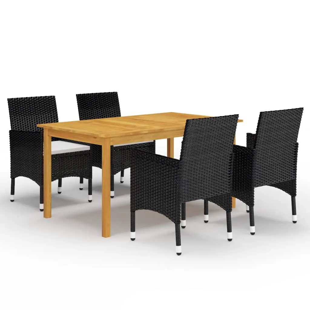 5 Piece Garden Dining Set Black 3067761 - Furniture