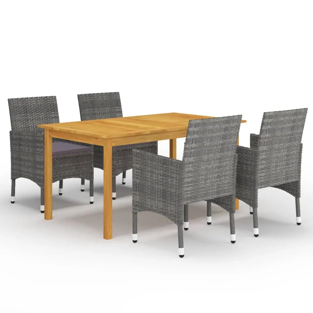 5 Piece Garden Dining Set Grey 3067762 - Furniture