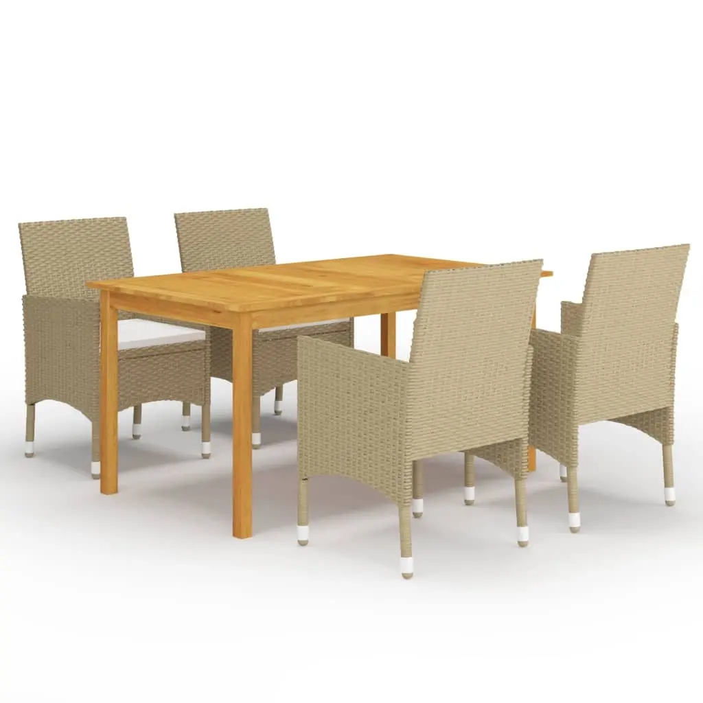 5 Piece Garden Dining Set Beige 3067763 - Furniture