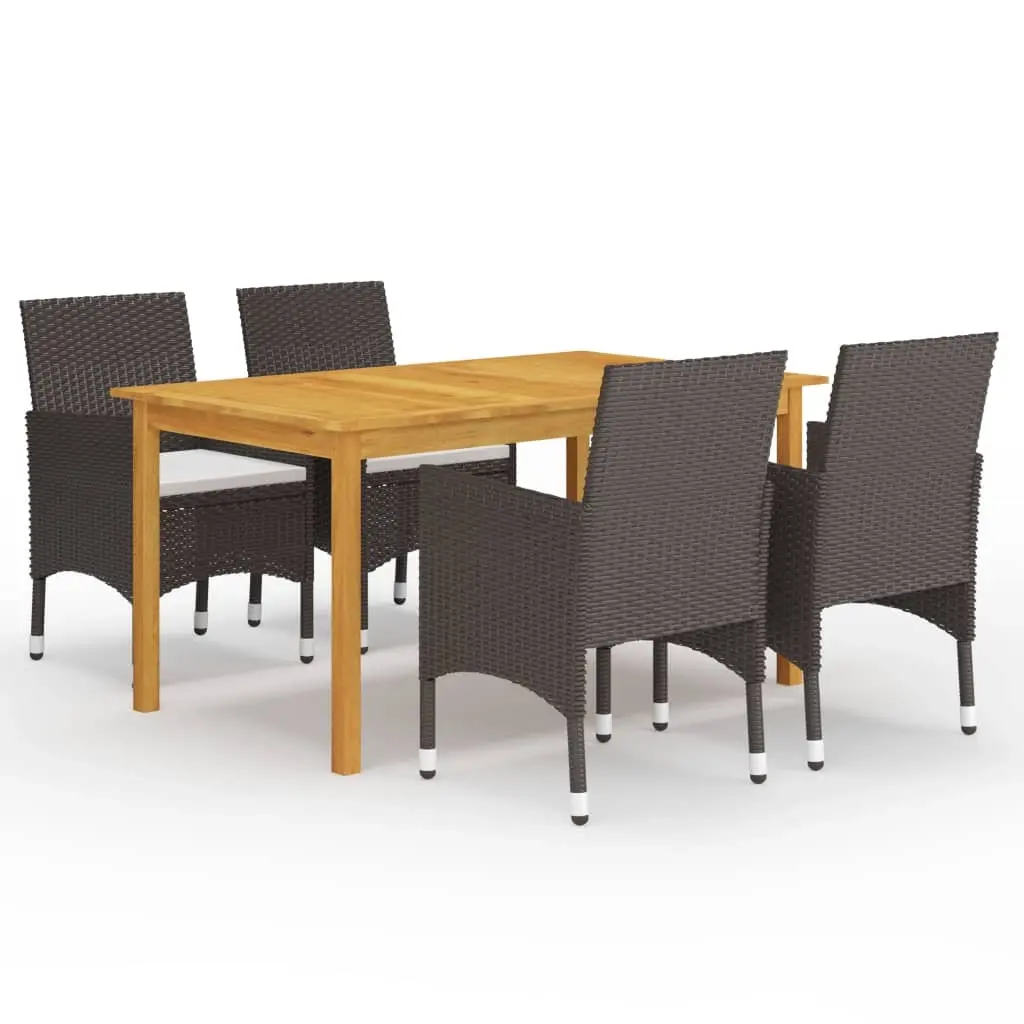 5 Piece Garden Dining Set Brown 3067764 - Furniture