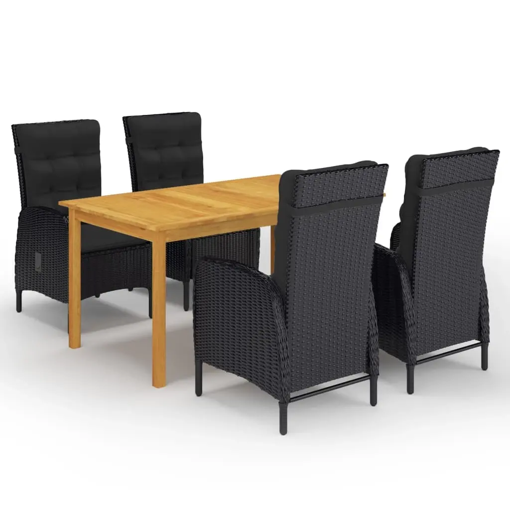 5 Piece Garden Dining Set Black 3067774 - Furniture