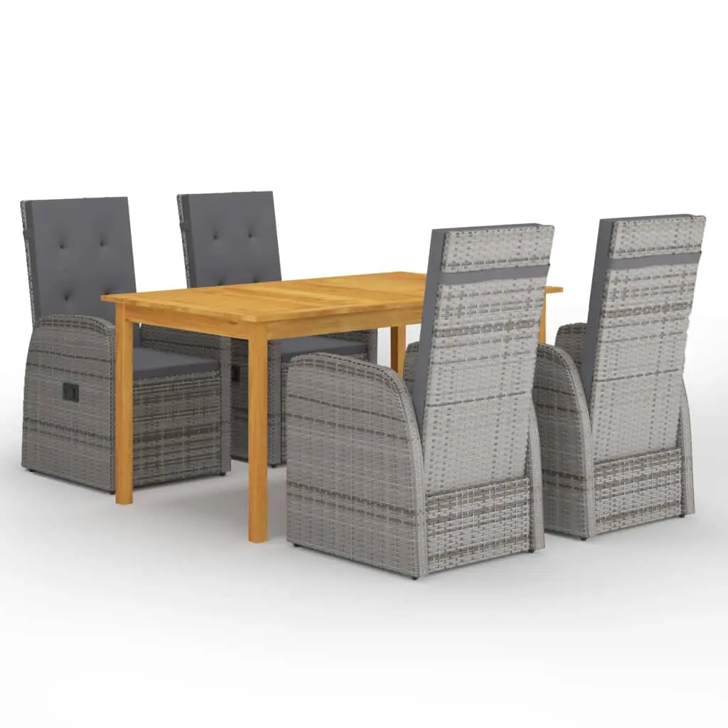 5 Piece Garden Dining Set Grey 3067810 - Furniture