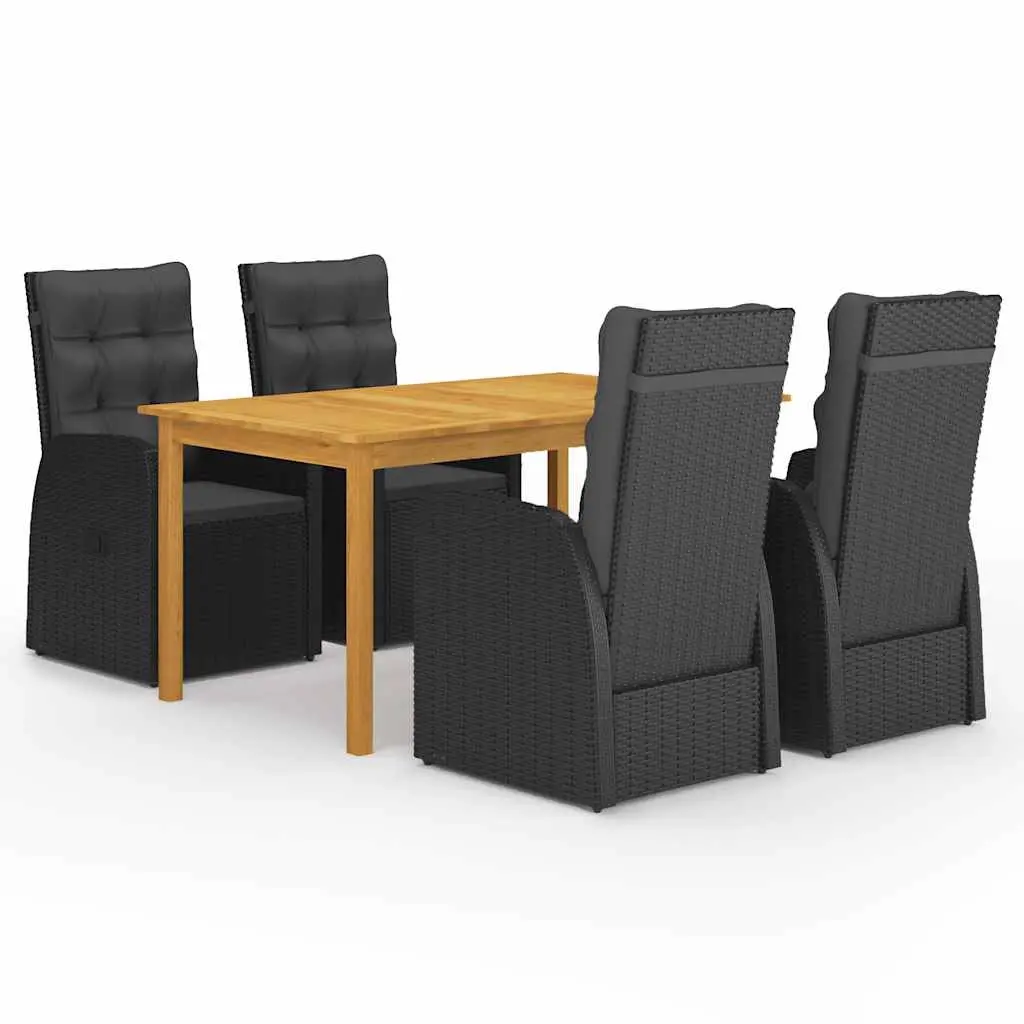 5 Piece Garden Dining Set Black 3067815 - Furniture