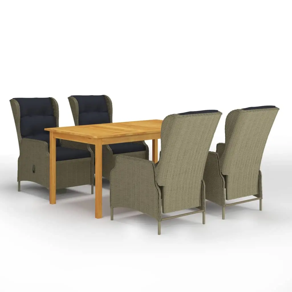 5 Piece Garden Dining Set Brown 3067840 - Furniture