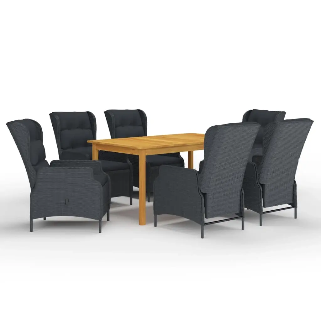 7 Piece Garden Dining Set Dark Grey 3067841 - Furniture