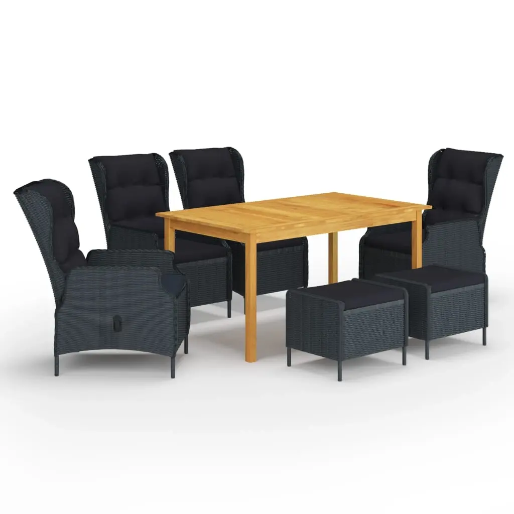 7 Piece Garden Dining Set Dark Grey 3067844 - Furniture