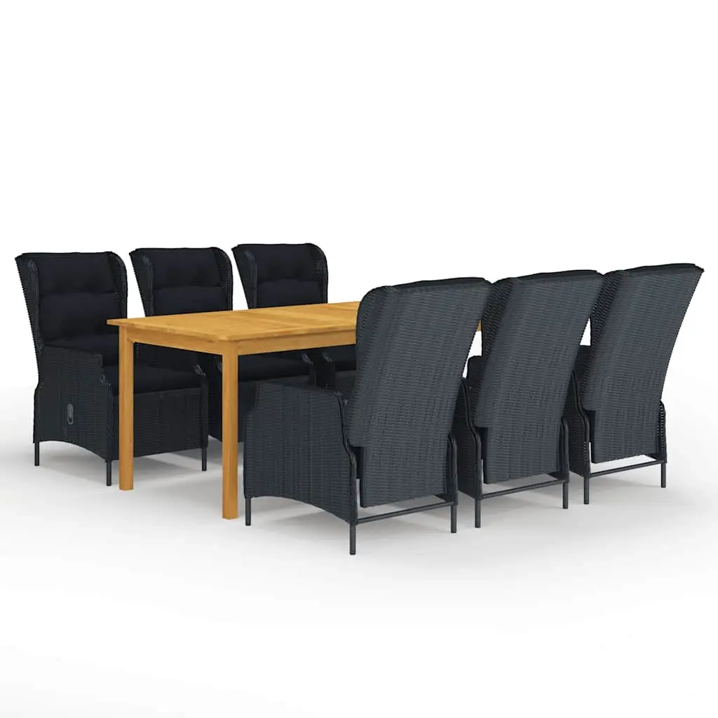 7 Piece Garden Dining Set Dark Grey 3067932 - Furniture