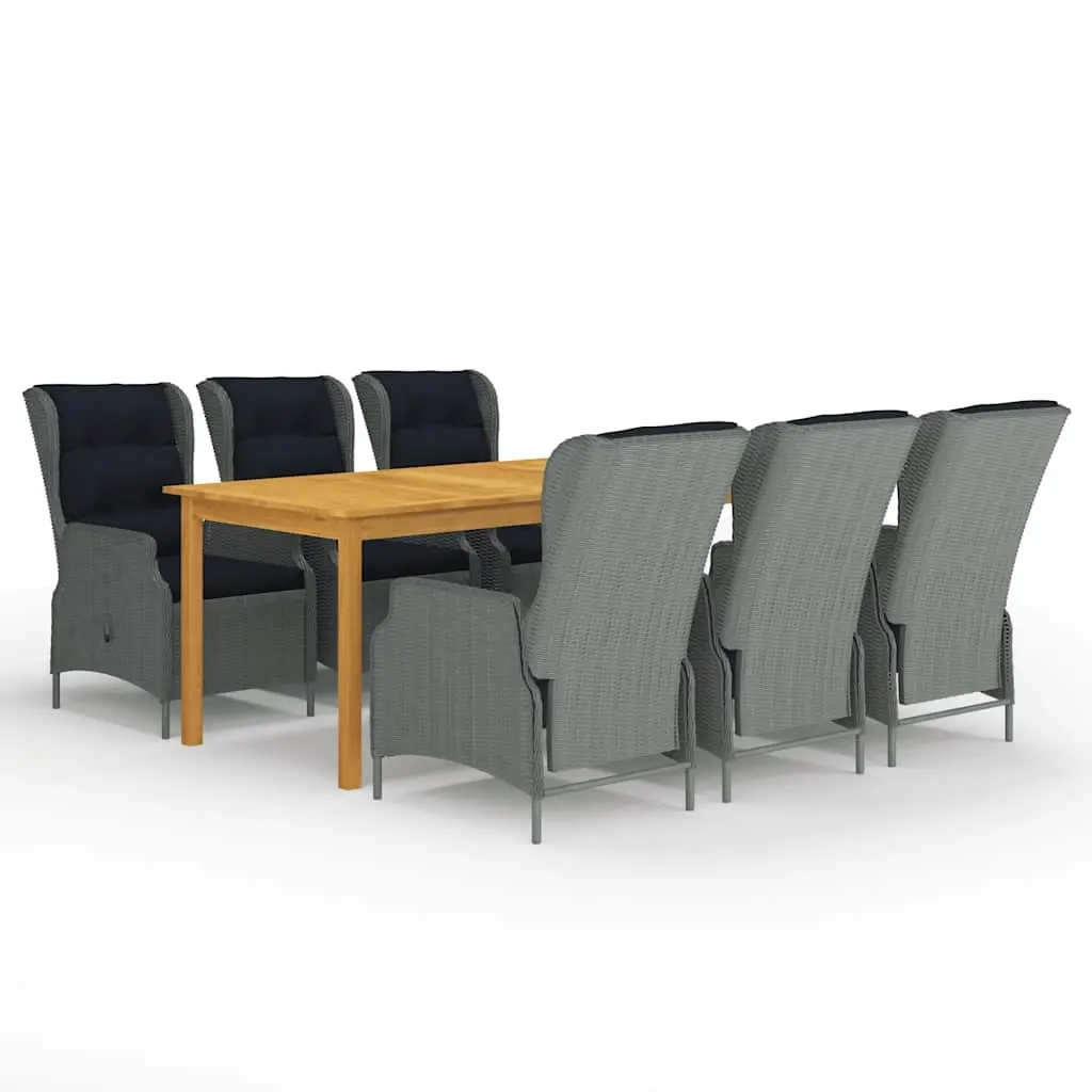 7 Piece Garden Dining Set Light Grey 3067933 - Furniture