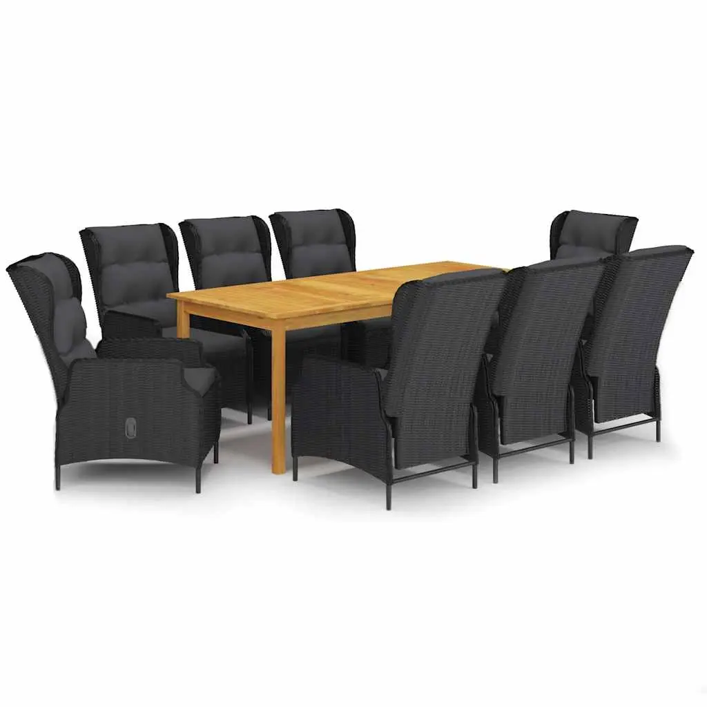 9 Piece Garden Dining Set Dark Grey 3067935 - Furniture