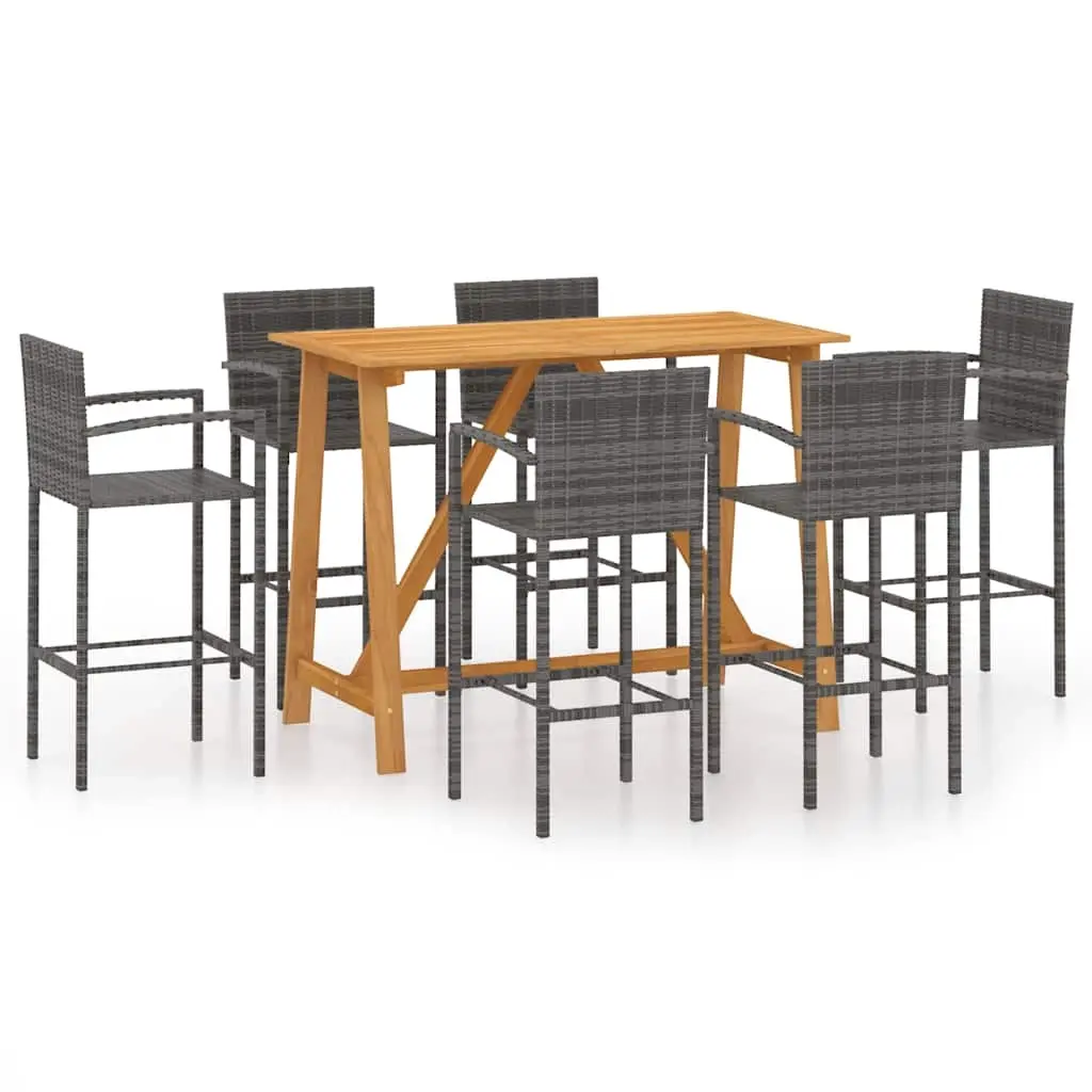 7 Piece Garden Bar Set Grey 3067973 - Furniture