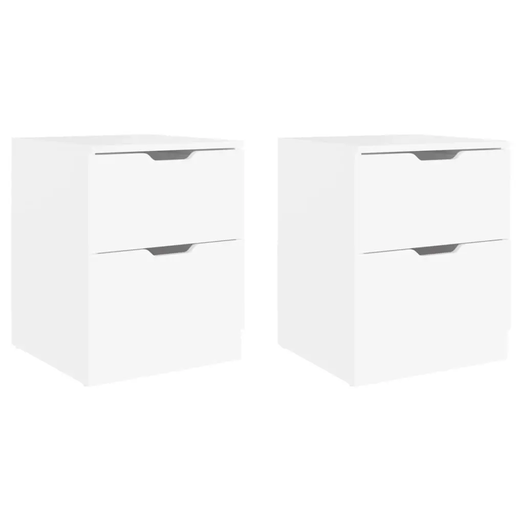 Bedside Cabinets 2 pcs White 40x40x50 cm Engineered Wood 326724 - Furniture