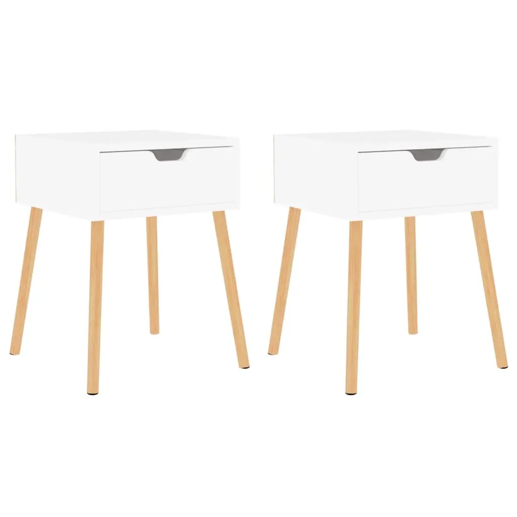 Bedside Cabinets 2 pcs White 40x40x56 cm Engineered Wood 326796 - Furniture