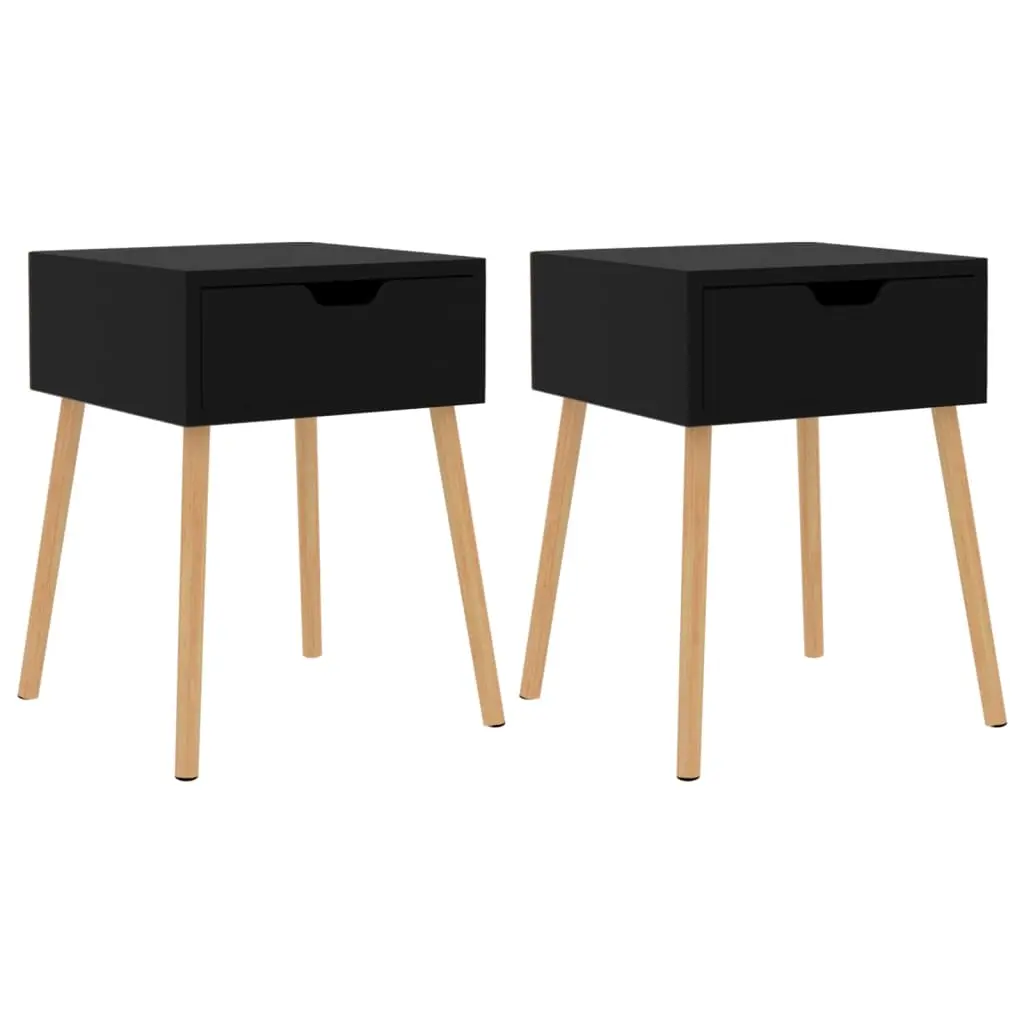 Bedside Cabinets 2 pcs Black 40x40x56 cm Engineered Wood 326798 - Furniture