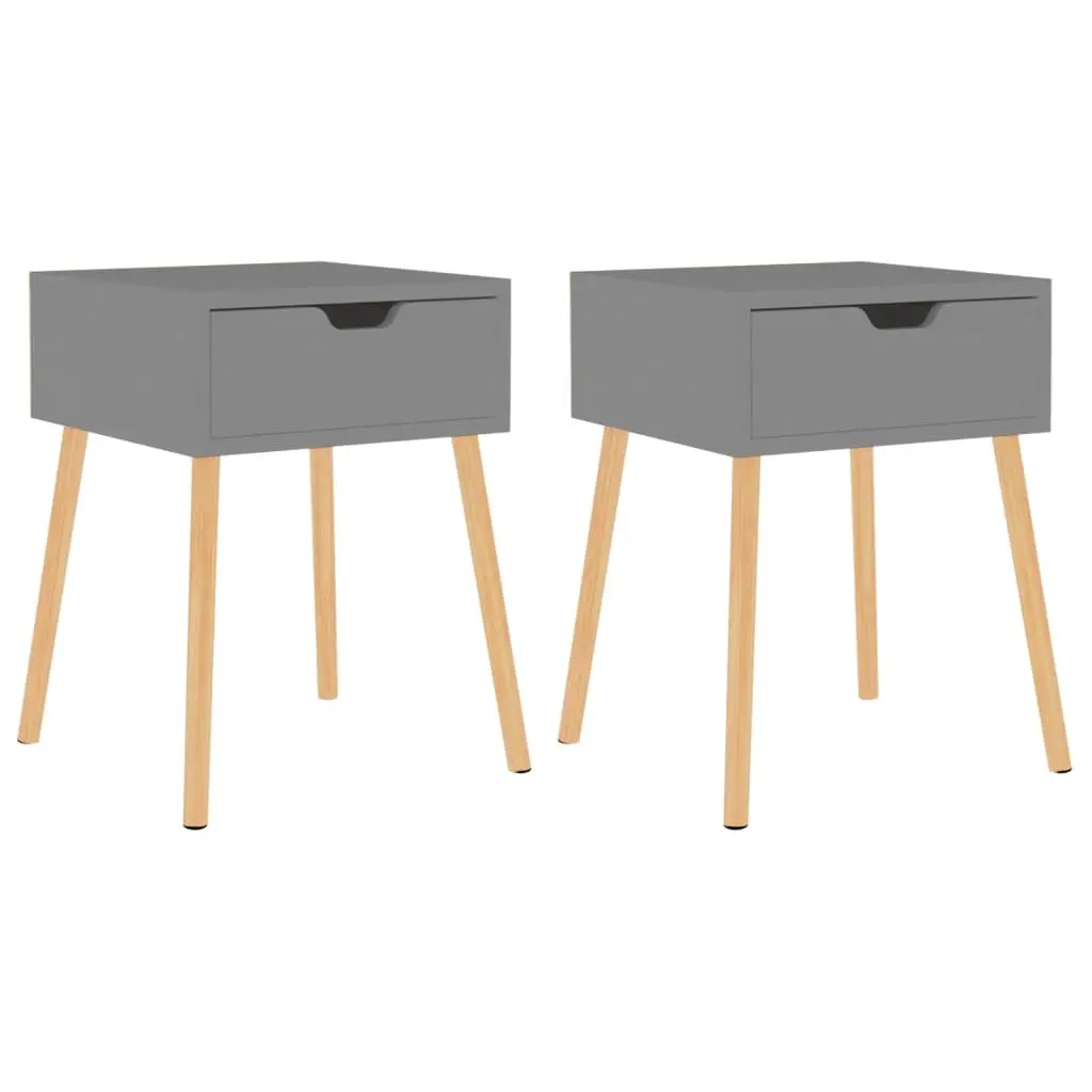 Bedside Cabinets 2 pcs Grey 40x40x56 cm Engineered Wood 326800 - Furniture