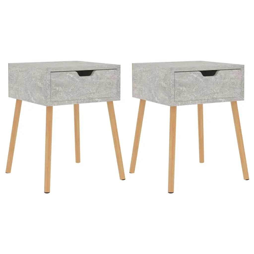Bedside Cabinets 2 pcs Concrete Grey 40x40x56 cm Engineered Wood 326804 - Furniture