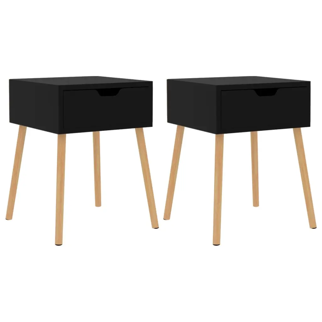 Bedside Cabinets 2 pcs High Gloss Black 40x40x56 cm Engineered Wood 326810 - Furniture
