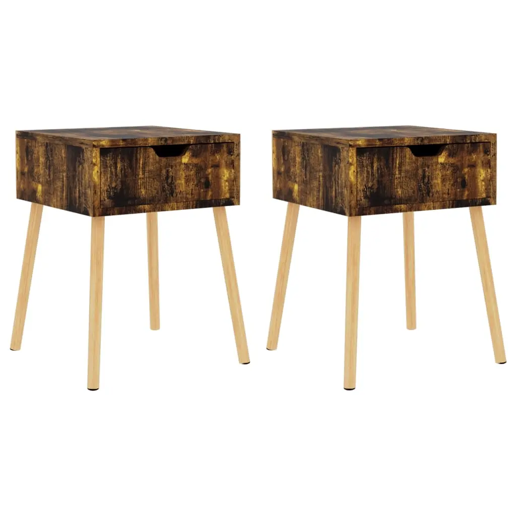 Bedside Cabinets 2 pcs Smoked Oak 40x40x56 cm Engineered Wood 326812 - Furniture