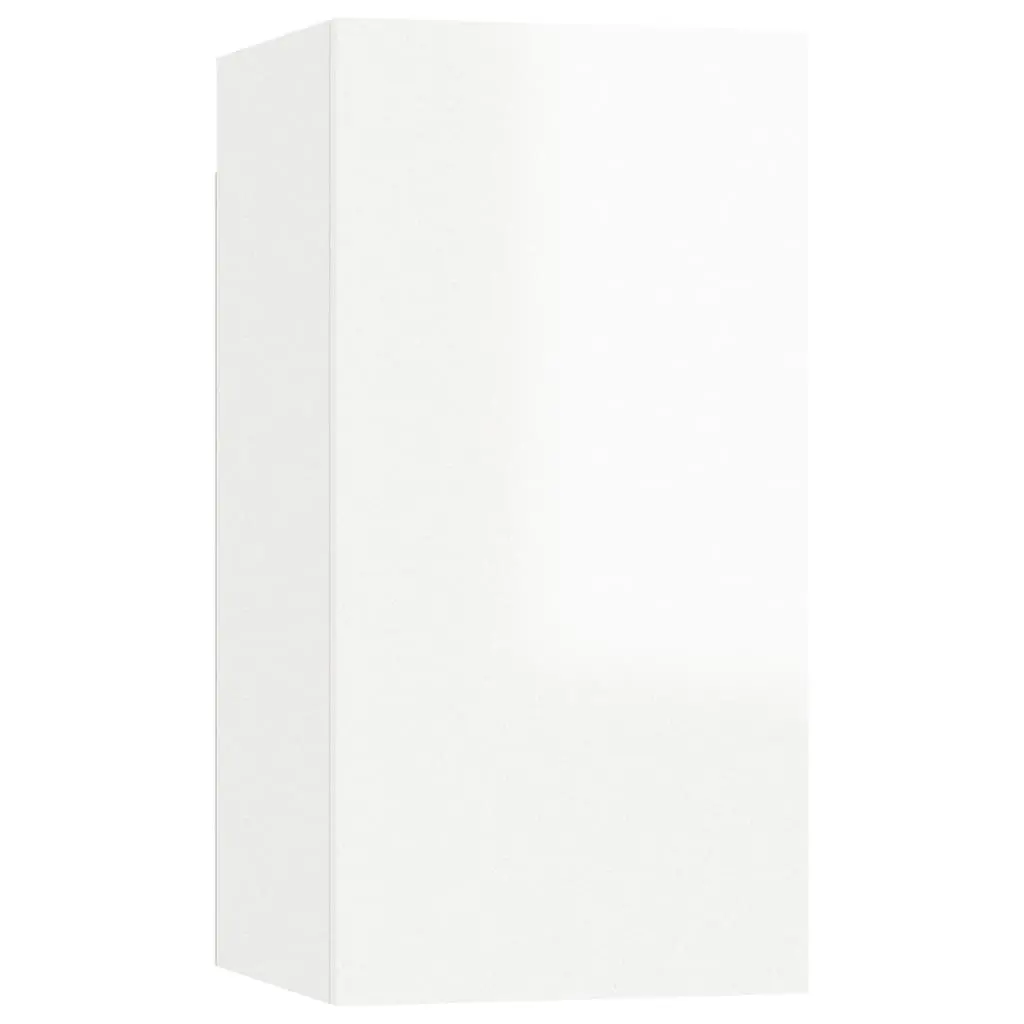 TV Cabinet High Gloss White 30.5x30x60 cm Engineered Wood 803338 - Furniture