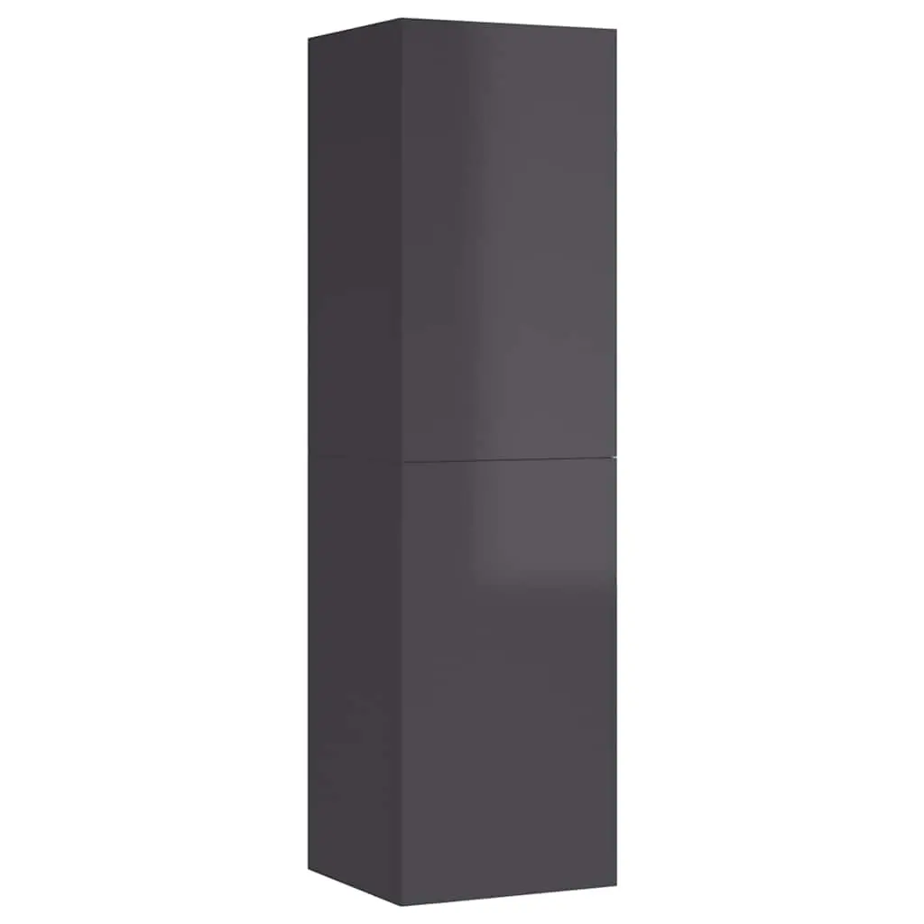 TV Cabinet High Gloss Grey 30.5x30x110 cm Engineered Wood 803378 - Furniture