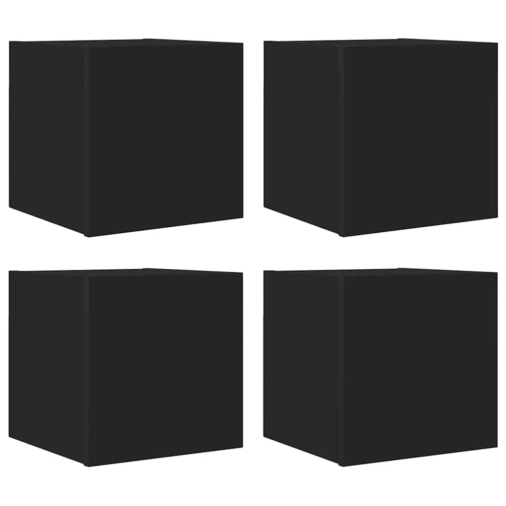 Wall Mounted TV Cabinets 4 pcs Black 30.5x30x30 cm 804486 - Furniture