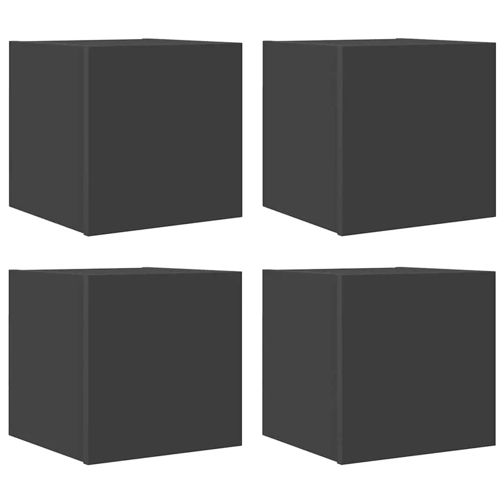 Wall Mounted TV Cabinets 4 pcs Grey 30.5x30x30 cm 804489 - Furniture