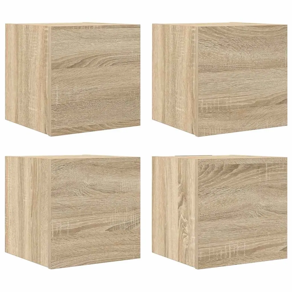 Wall Mounted TV Cabinets 4 pcs Sonoma Oak 30.5x30x30 cm 804492 - Furniture