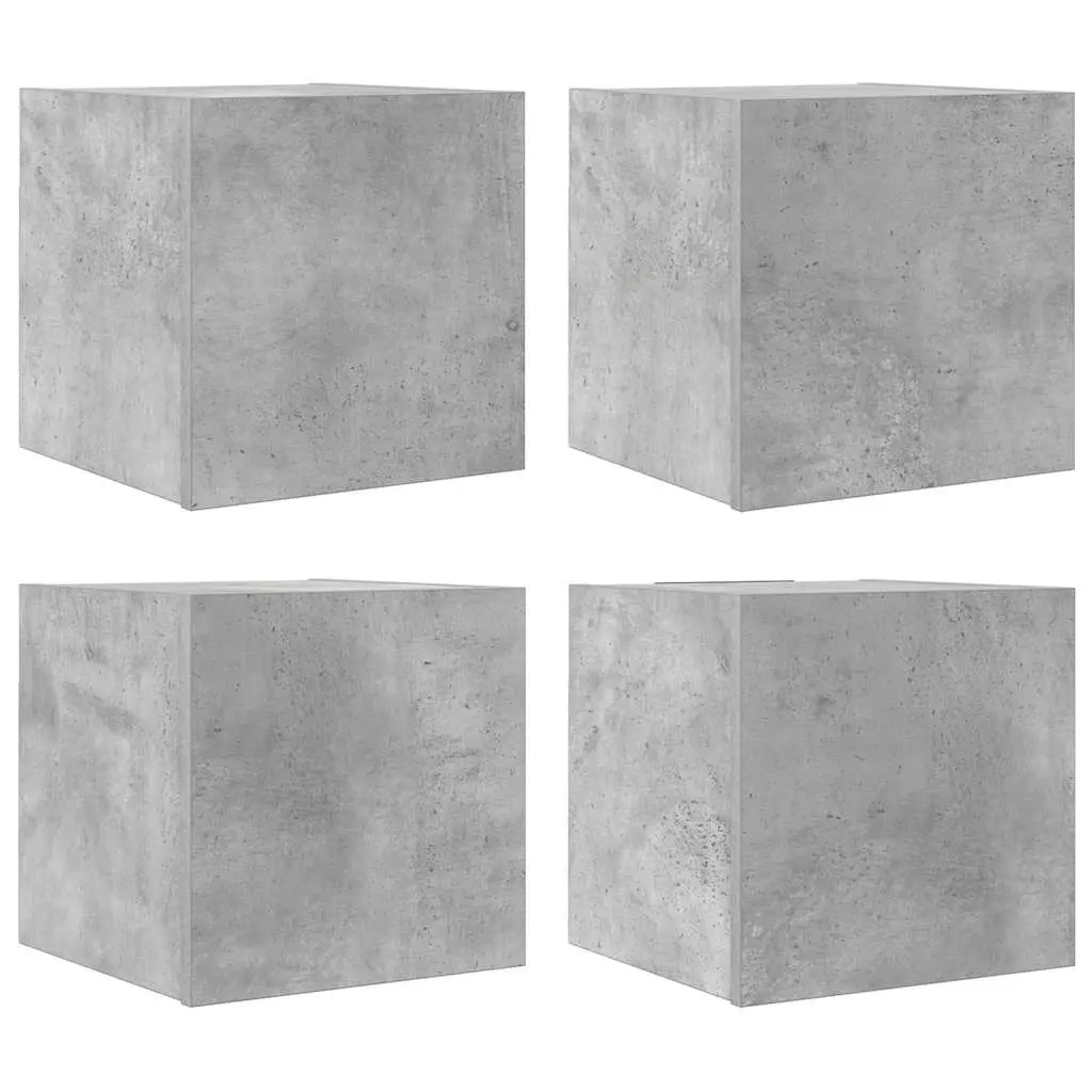 Wall Mounted TV Cabinets 4 pcs Concrete Grey 30.5x30x30 cm 804495 - Furniture
