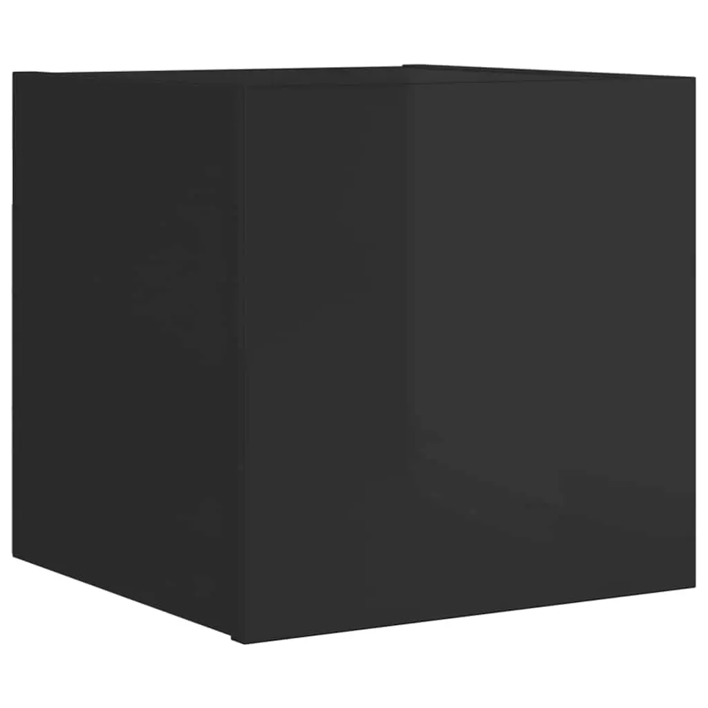 Wall Mounted TV Cabinet High Gloss Black 30.5x30x30 cm 804502 - Furniture
