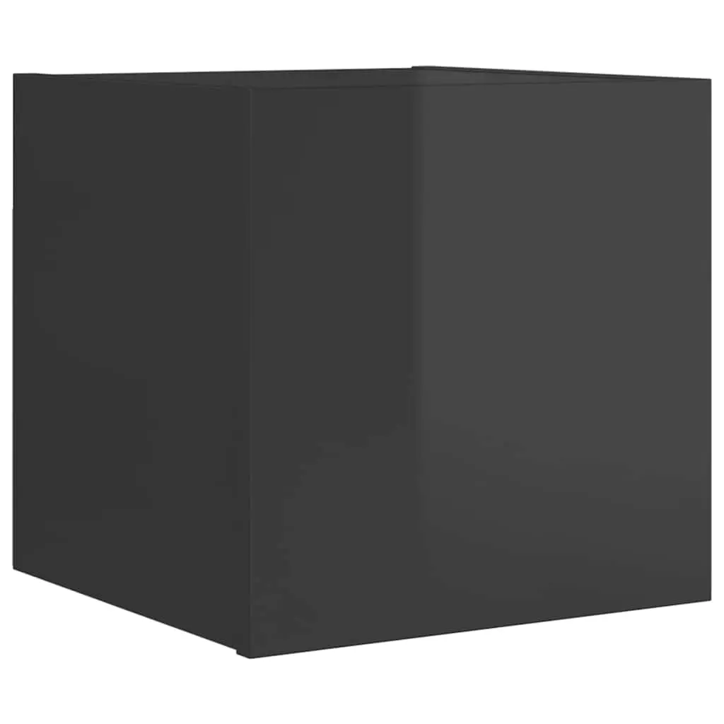 Wall Mounted TV Cabinet High Gloss Grey 30.5x30x30 cm 804505 - Furniture